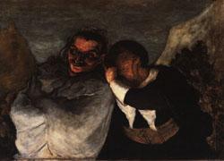 Honore  Daumier Crispin and Scapin France oil painting art
